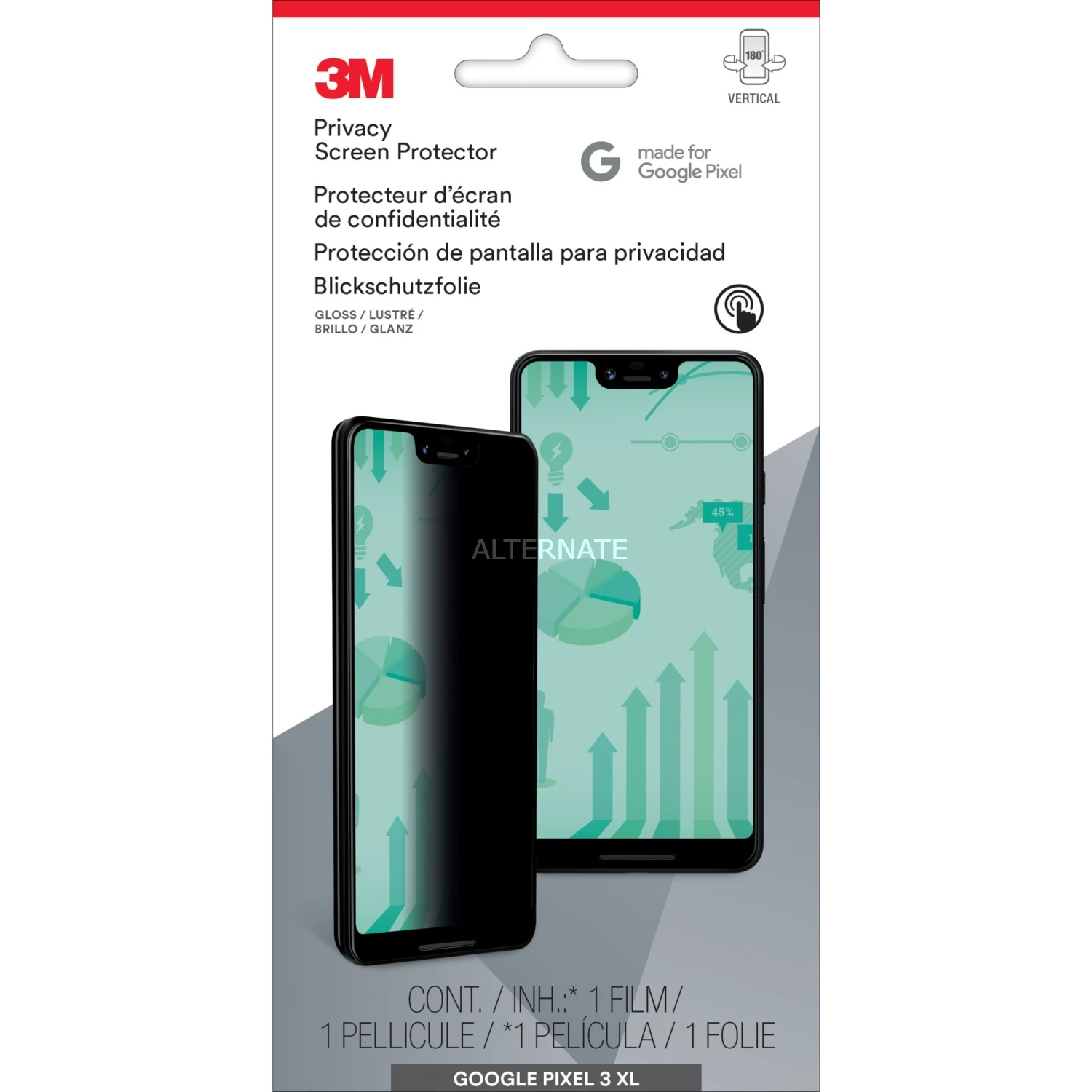 3M Displayschutzfolie Blickschutzfilter für Google Pixel 3 XL - Schwarz | Premium Qualität 1 3M Displayschutzfolie Blickschutzfilter für Google Pixel 3 XL - Schwarz | Premium Qualität