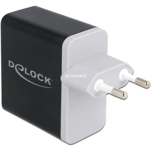 DeLOCK USB Ladegerät 27W mit USB Type-C PD 3.0 & Quick Charge 4+ - Schnellladegerät für Smartphones (schwarz) – Bild 2