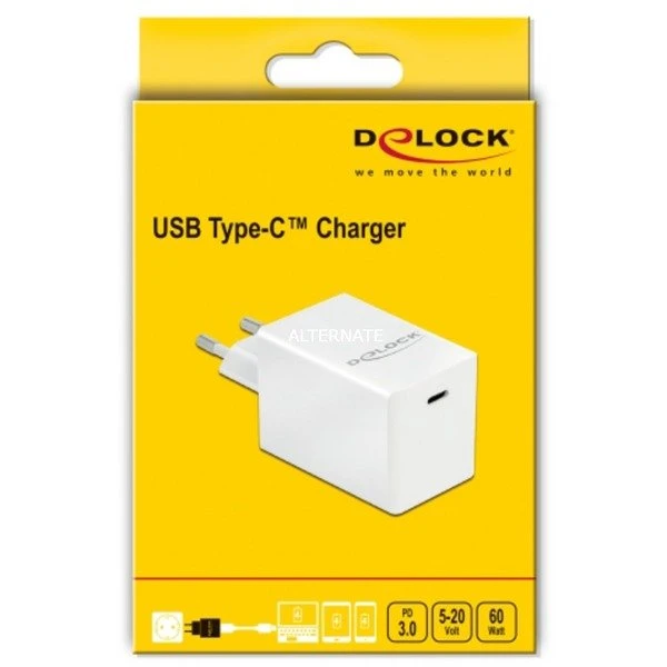 DeLOCK USB Ladegerät 60W Type-C PD 3.0 Kompakt - Weiß | Schnellladegerät für Smartphones & Tablets 3 DeLOCK USB Ladegerät 60W Type-C PD 3.0 Kompakt - Weiß | Schnellladegerät für Smartphones & Tablets – Bild 3