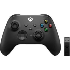 Microsoft Xbox Wireless Controller (Schwarz, Carbon Black) inkl. Wireless Adapter für Windows 10 – Offizieller Gamepad für Xbox und PC