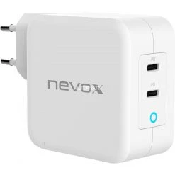 Nevox 100W DUAL USB-C Power Delivery Ladegerät (weiß) - Schnellladegerät für Smartphones, Tablets & mehr