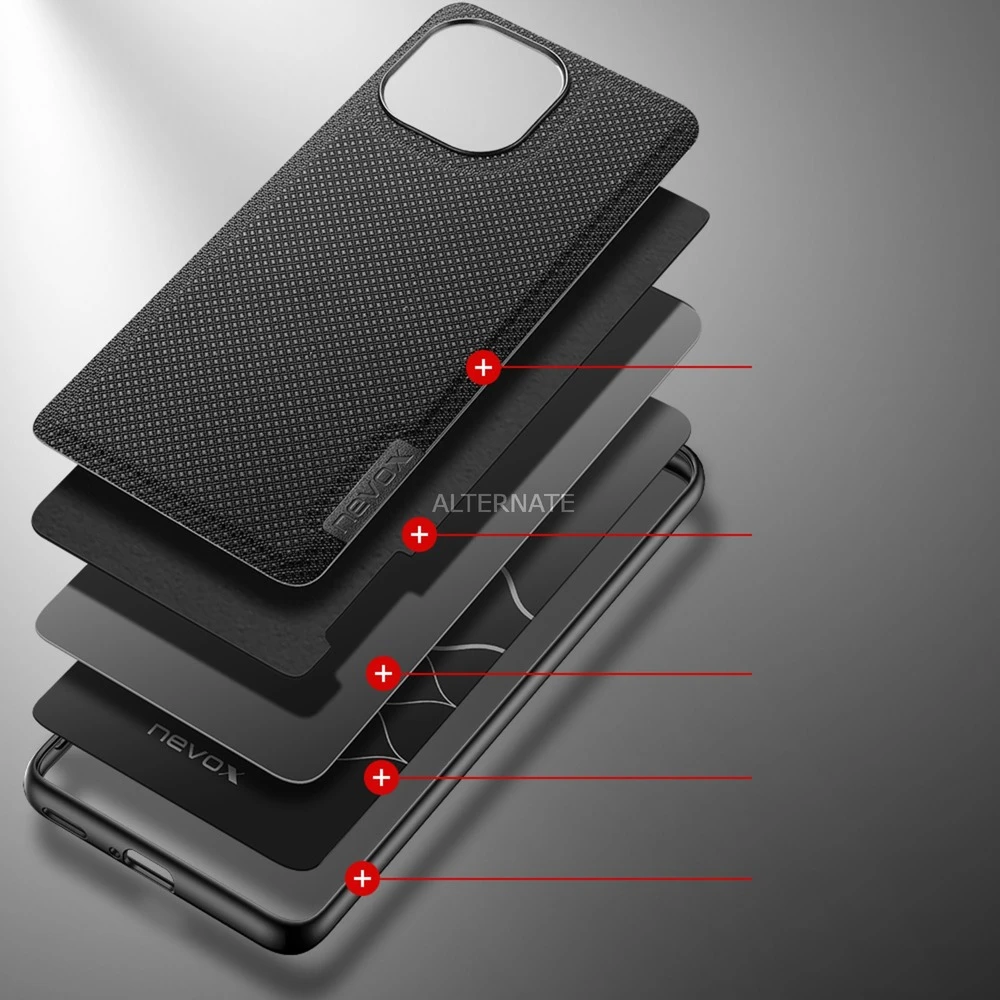 Nevox StyleShell NYLO Handyhülle für Xiaomi Mi 11 - Elegante Schutzhandyhülle in Schwarz 5 Nevox StyleShell NYLO Handyhülle für Xiaomi Mi 11 - Elegante Schutzhandyhülle in Schwarz – Bild 5