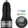 Nevox USB PD Type C + QC 3.0 Kfz Ladeadapter - Schnellladegerät für Handys (schwarz)