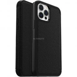 Otterbox Strada Folio Handyhülle für iPhone 12 Pro Max - Elegantes Leder-Design, Schwarz