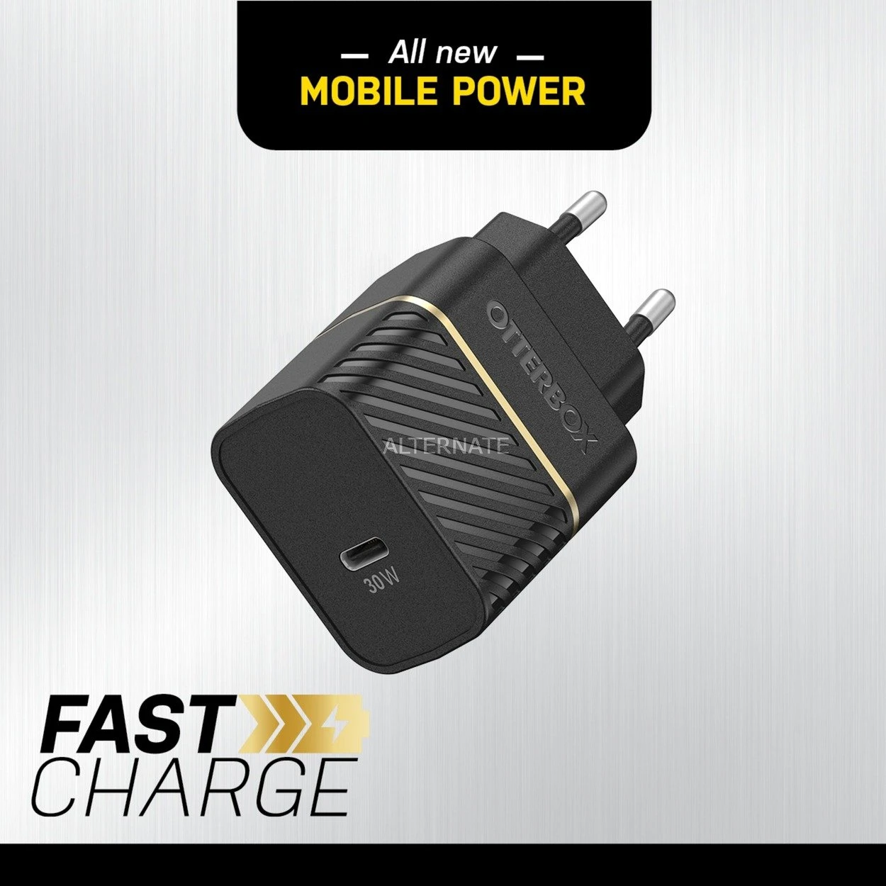 Otterbox USB-C Wand-schnellladegerät 30W Black Schimmer (schwarz, USB Power Delivery) - Schnelles Laden für Smartphones & Tablets 6 Otterbox USB-C Wand-schnellladegerät 30W Black Schimmer (schwarz, USB Power Delivery) - Schnelles Laden für Smartphones & Tablets – Bild 6