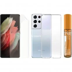 PanzerGlass 360° Tech Hygiene Pack - Displayschutzfolie transparent für Samsung Galaxy S21 Ultra 5G -Smartphone Zubehör Verkaufsgeschäft PanzerGlass 360 Tech Hygiene Pack Schutzfolie@@1811380 5