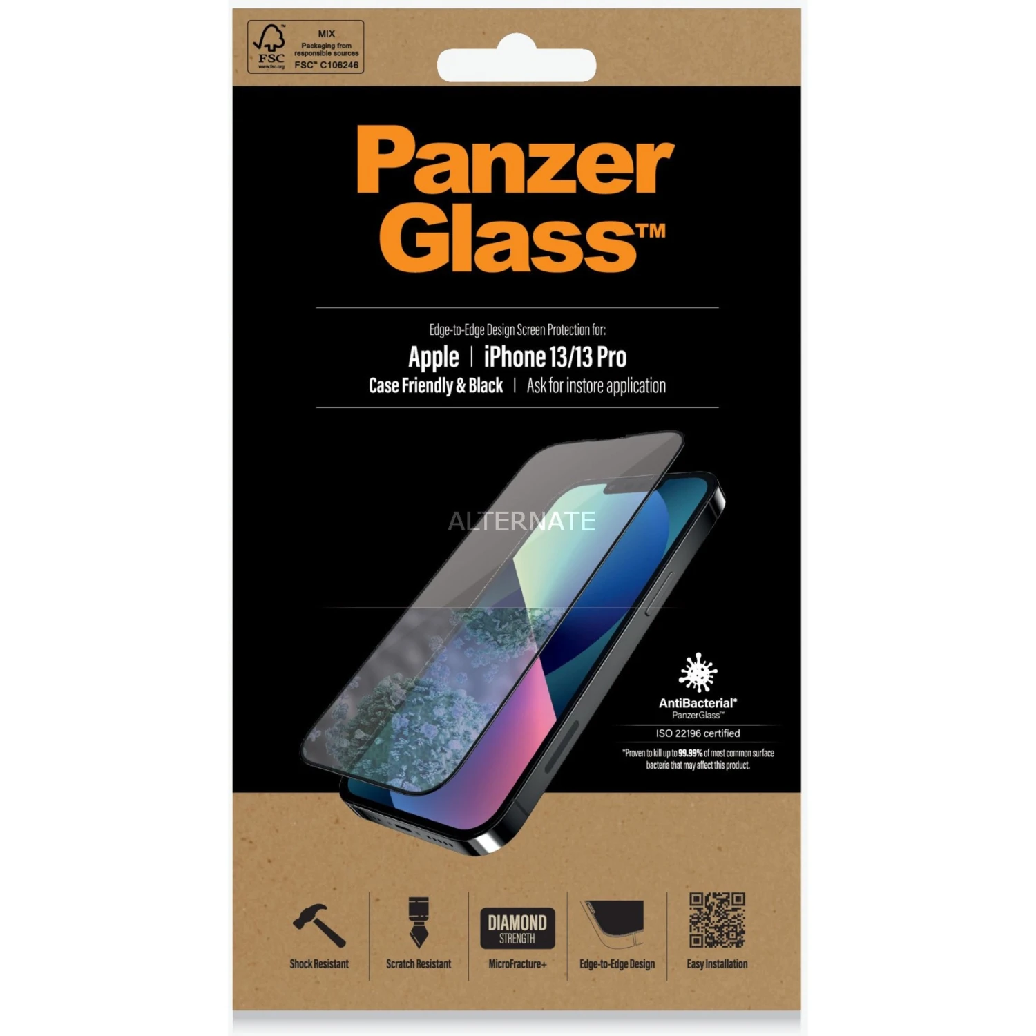 PanzerGlass Displayschutzfolie für iPhone 13 | 13 Pro - Transparent/Schwarz - Hochwertiger Bildschirmschutz 2 PanzerGlass Displayschutzfolie für iPhone 13 | 13 Pro - Transparent/Schwarz - Hochwertiger Bildschirmschutz – Bild 2