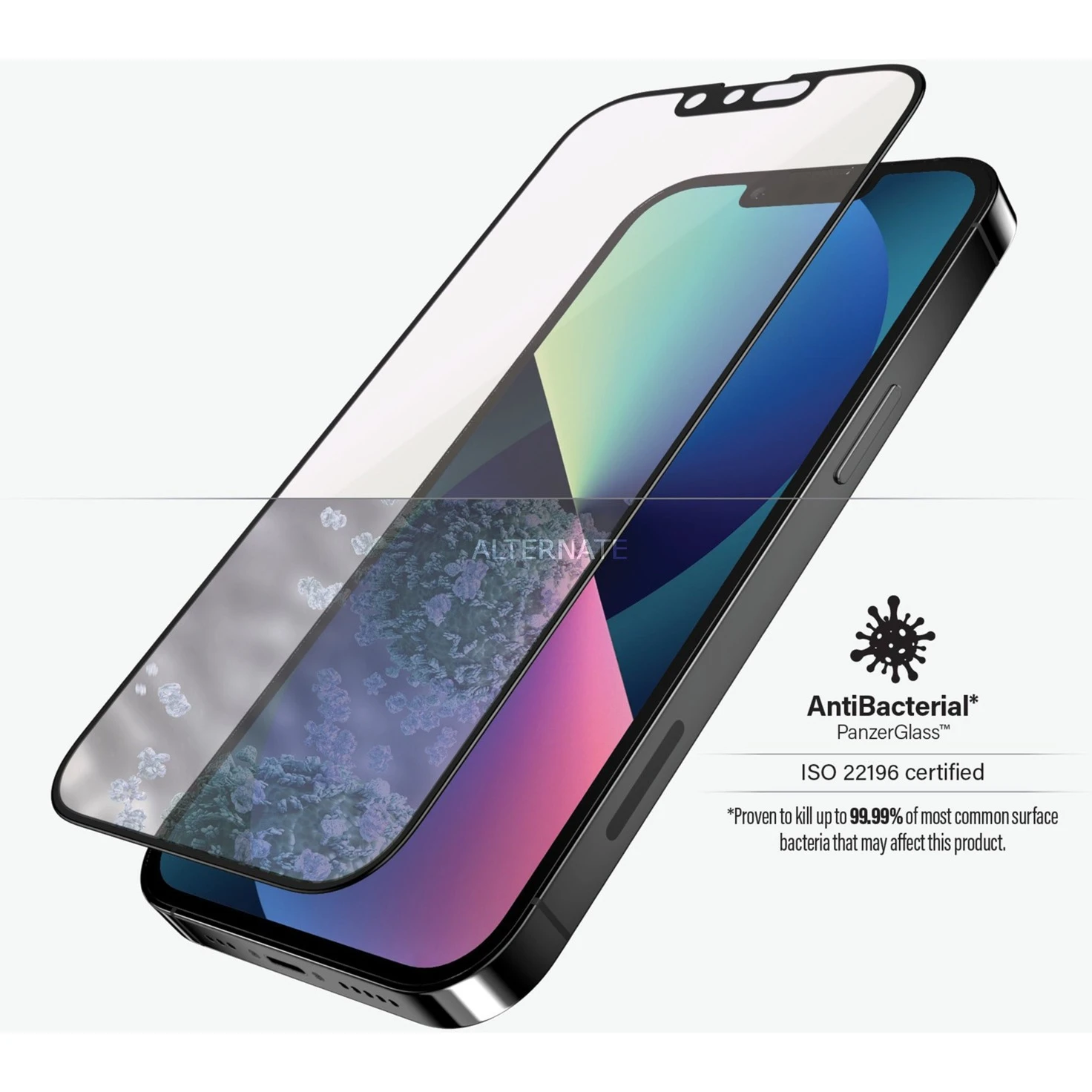 PanzerGlass Displayschutzfolie Anti-Bluelight für iPhone 13 & 13 Pro | Transparent/Schwarz | Kratzfest & Stoßsicher 4 PanzerGlass Displayschutzfolie Anti-Bluelight für iPhone 13 & 13 Pro | Transparent/Schwarz | Kratzfest & Stoßsicher – Bild 4