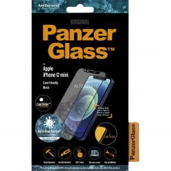 PanzerGlass Displayschutzfolie Cam-Slider für iPhone 12 Mini - Transparent/Schwarz - Hochwertiger Displayschutz