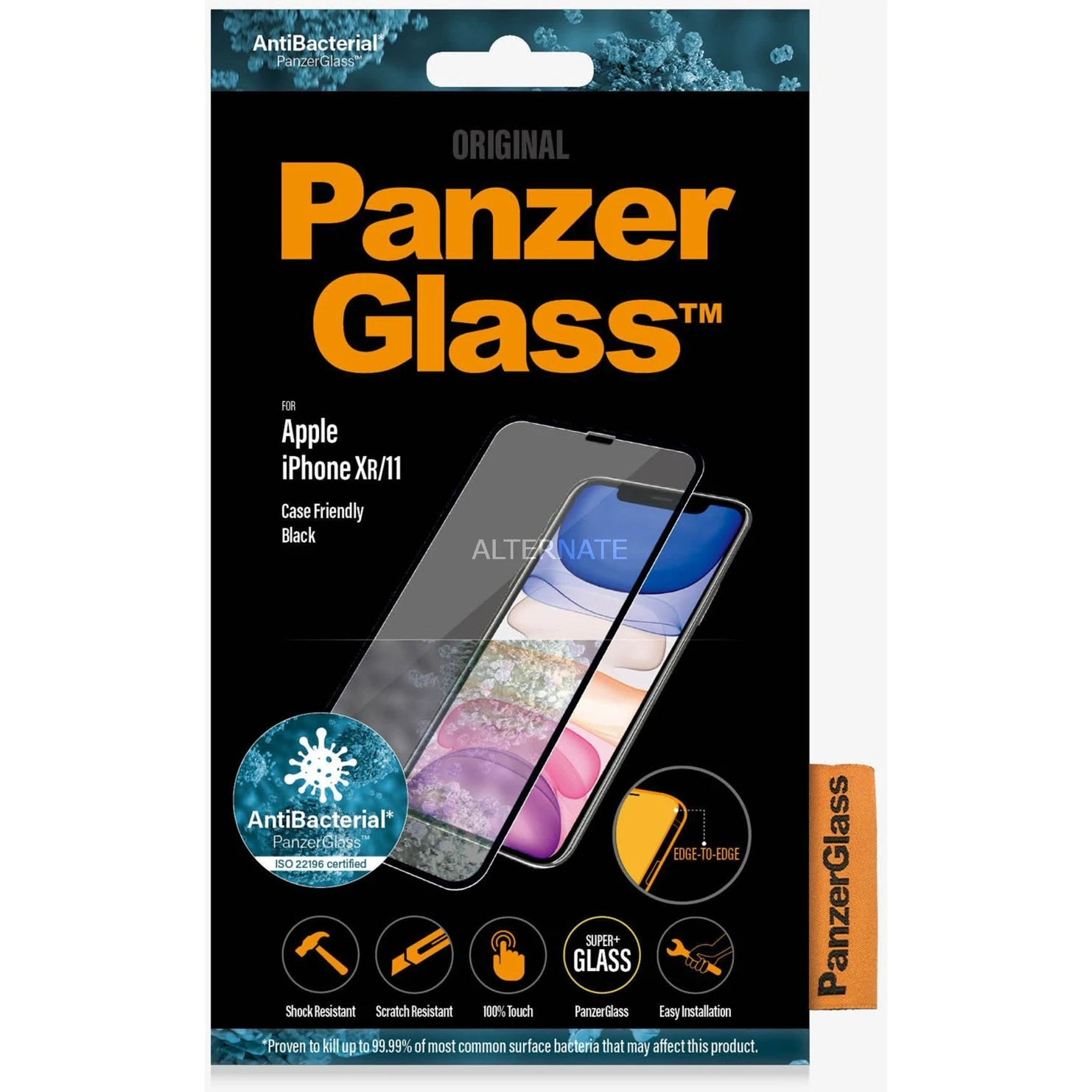 PanzerGlass Displayschutzfolie für iPhone XR/11 - Transparent/Schwarz - Hochwertiger Displayschutz 2 PanzerGlass Displayschutzfolie für iPhone XR/11 - Transparent/Schwarz - Hochwertiger Displayschutz – Bild 2