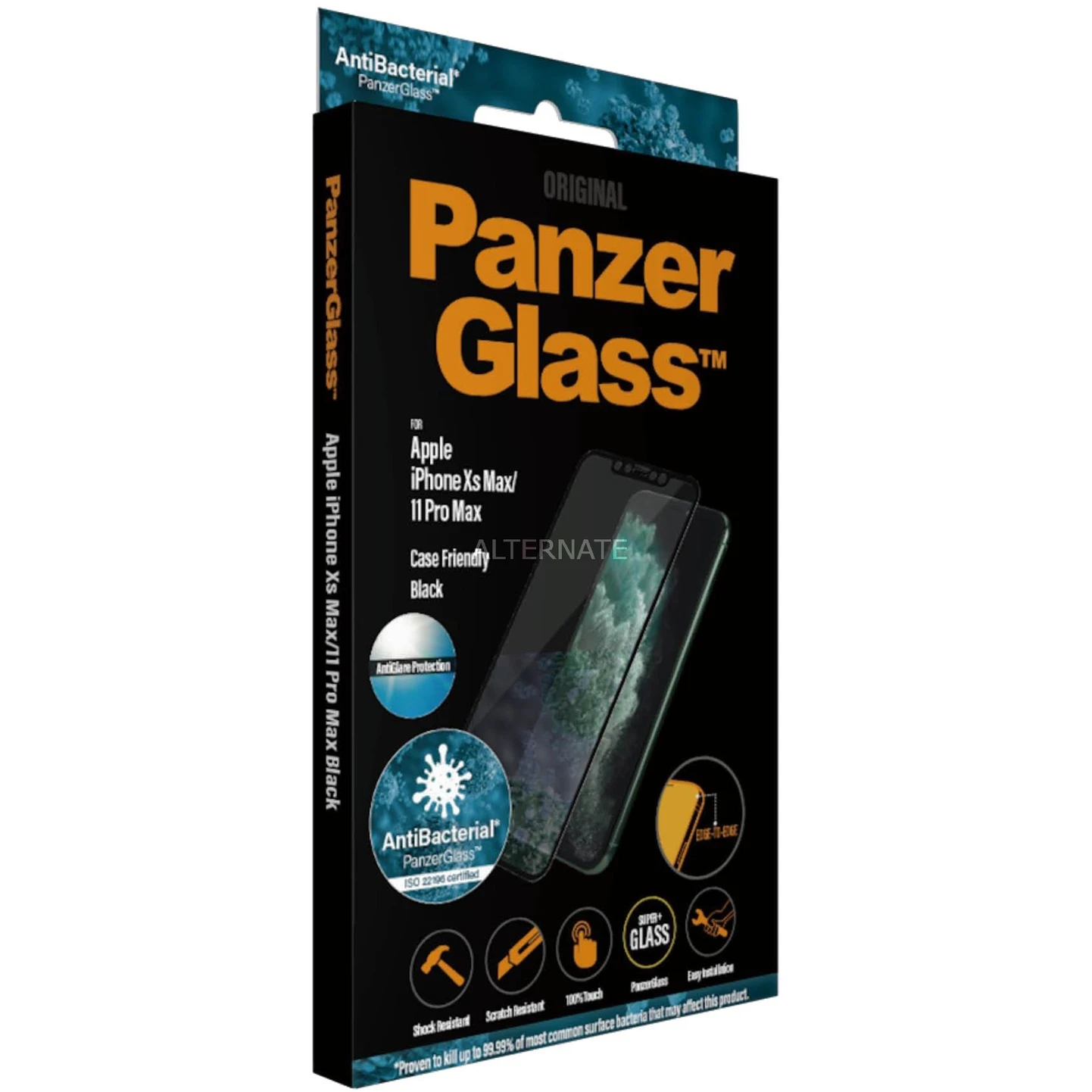 PanzerGlass Displayschutzfolie für iPhone Xs Max/11 Pro Max - Transparent/Schwarz - Ultradünn & Kratzfest 1 PanzerGlass Displayschutzfolie für iPhone Xs Max/11 Pro Max - Transparent/Schwarz - Ultradünn & Kratzfest