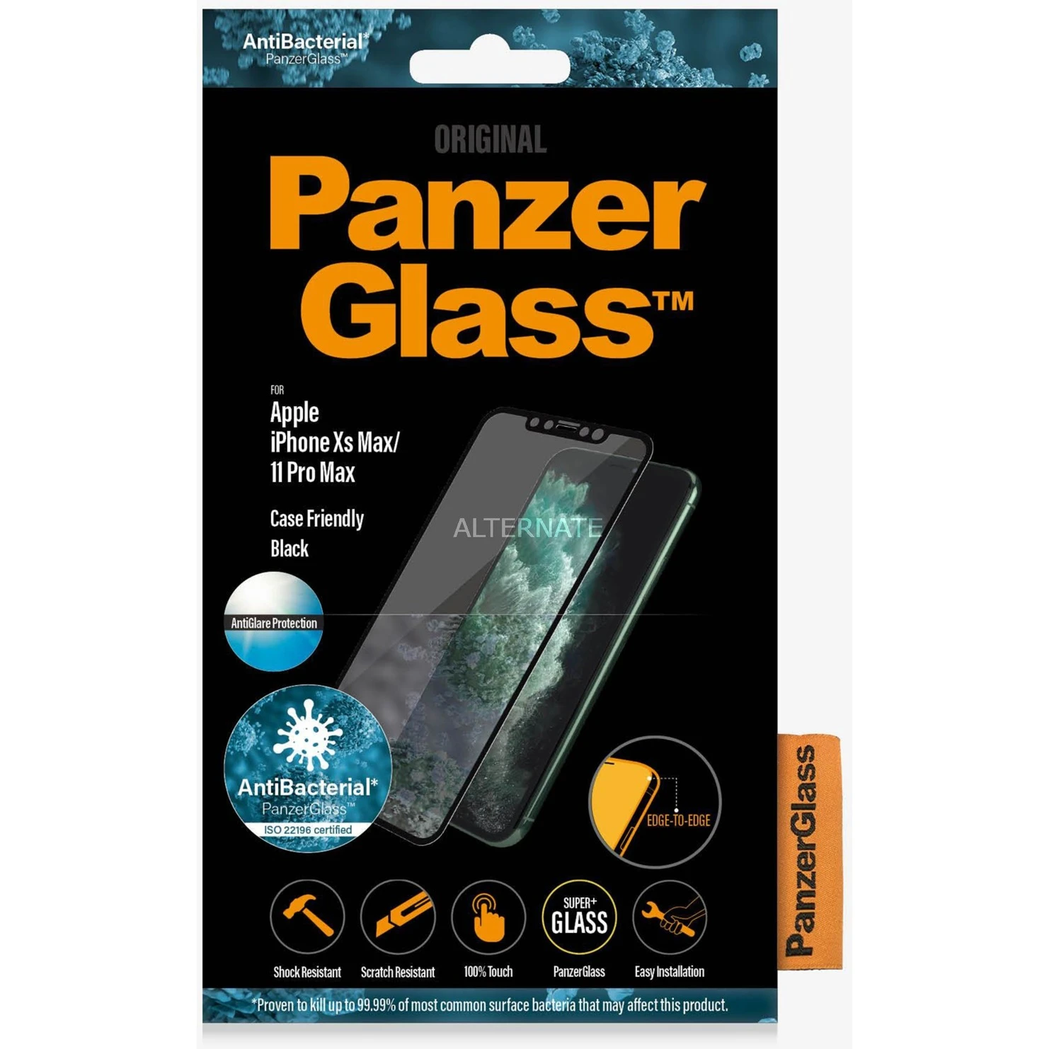 PanzerGlass Displayschutzfolie für iPhone Xs Max/11 Pro Max - Transparent/Schwarz - Ultradünn & Kratzfest 2 PanzerGlass Displayschutzfolie für iPhone Xs Max/11 Pro Max - Transparent/Schwarz - Ultradünn & Kratzfest – Bild 2