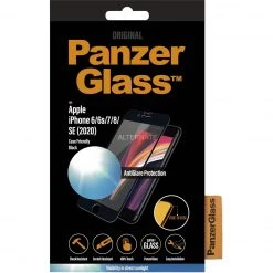 PanzerGlass Displayschutzfolie für iPhone 6/6s/7/8/SE (2020) - Transparent/Schwarz - Hochwertiger Displayschutz