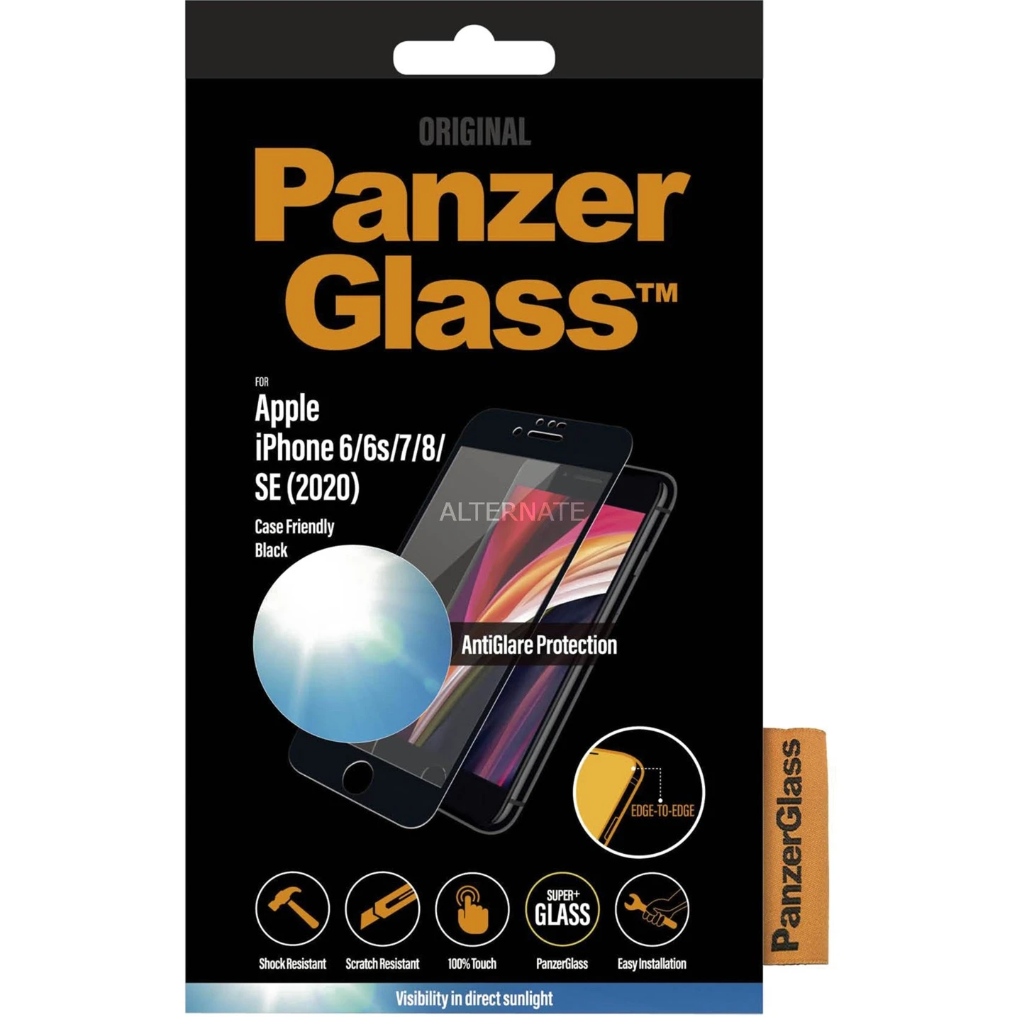 PanzerGlass Displayschutzfolie für iPhone 6/6s/7/8/SE (2020) - Transparent/Schwarz - Hochwertiger Displayschutz 1 PanzerGlass Displayschutzfolie für iPhone 6/6s/7/8/SE (2020) - Transparent/Schwarz - Hochwertiger Displayschutz
