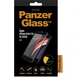 PanzerGlass Displayschutzfolie - Transparent/Schwarz für iPhone SE (2. Gen), iPhone 8/7, iPhone 6S/6 | Ultradünn & Kratzfest
