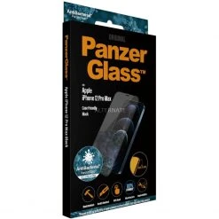 PanzerGlass Displayschutzfolie für iPhone 12 Pro Max - Transparent/Schwarz - Hochwertiger Displayschutz