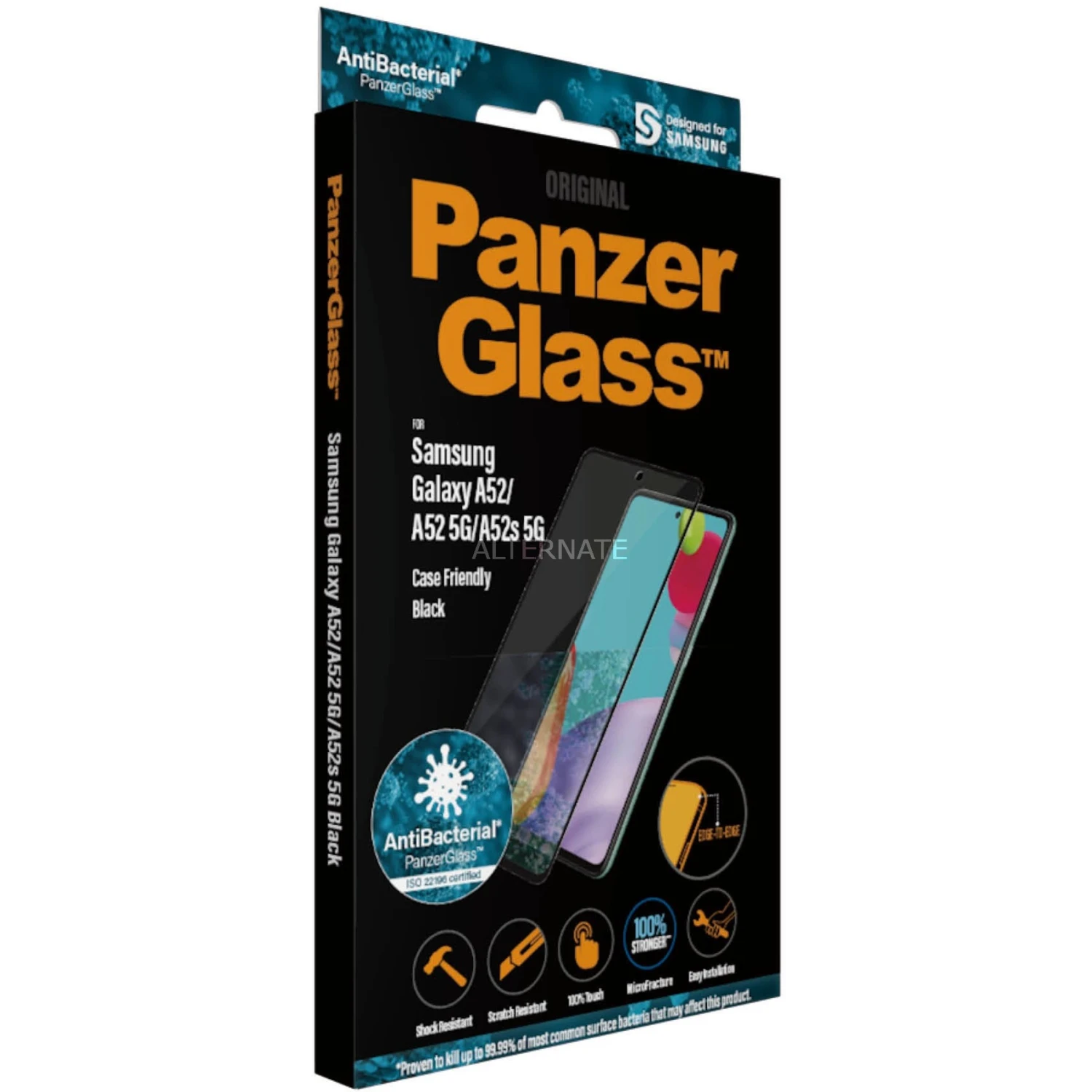 PanzerGlass Displayschutzfolie für Samsung Galaxy A52/A52 5G - Transparent/Schwarz - Ultradünn & Kratzfest 1 PanzerGlass Displayschutzfolie für Samsung Galaxy A52/A52 5G - Transparent/Schwarz - Ultradünn & Kratzfest