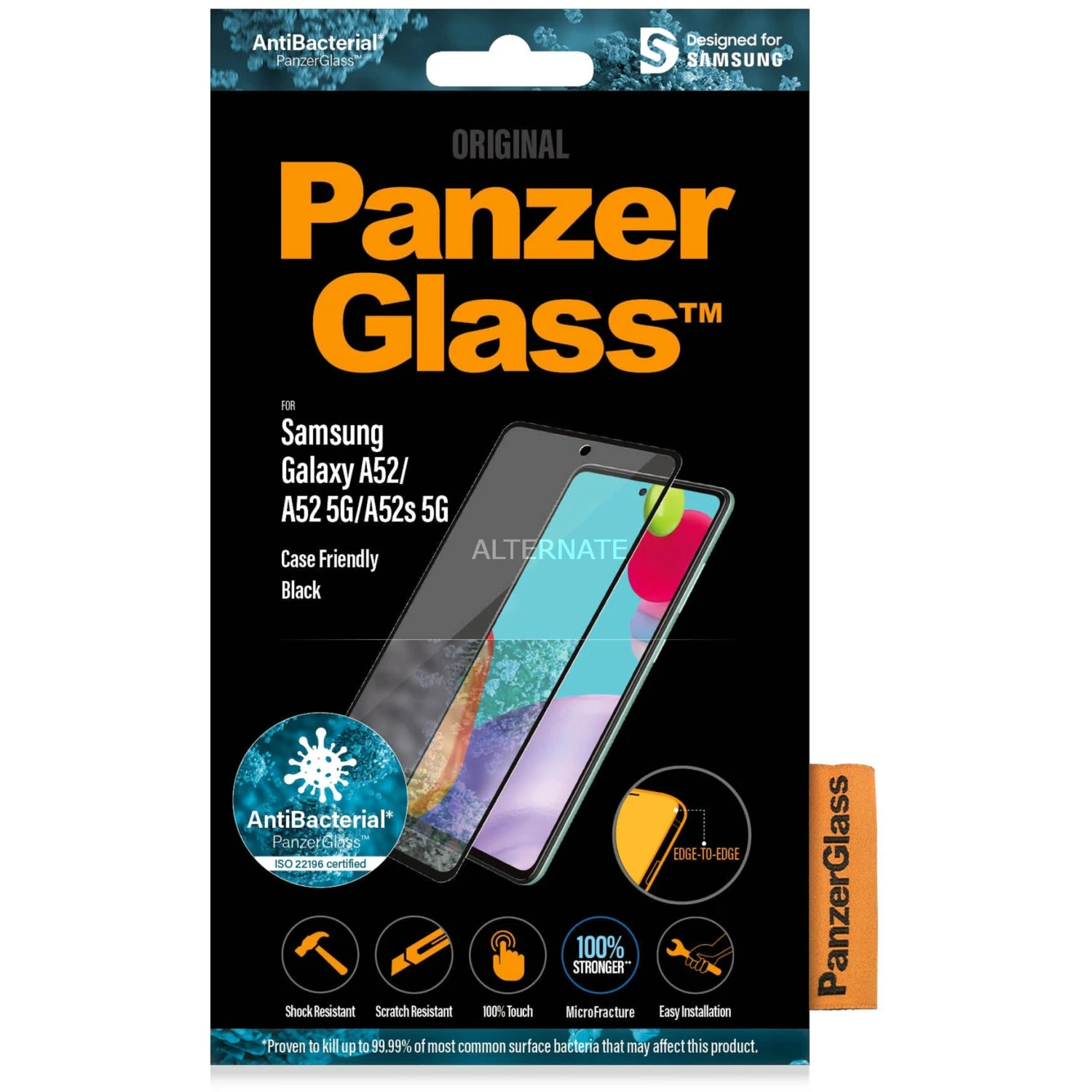PanzerGlass Displayschutzfolie für Samsung Galaxy A52/A52 5G - Transparent/Schwarz - Ultradünn & Kratzfest 2 PanzerGlass Displayschutzfolie für Samsung Galaxy A52/A52 5G - Transparent/Schwarz - Ultradünn & Kratzfest – Bild 2