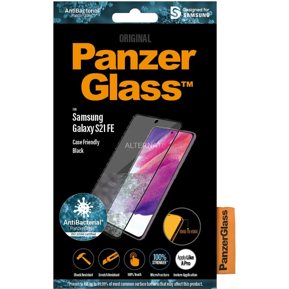 PanzerGlass Displayschutzfolie für Samsung Galaxy S21 FE - Transparent/Schwarz - Ultradünn & Kratzfest 2 PanzerGlass Displayschutzfolie für Samsung Galaxy S21 FE - Transparent/Schwarz - Ultradünn & Kratzfest – Bild 2