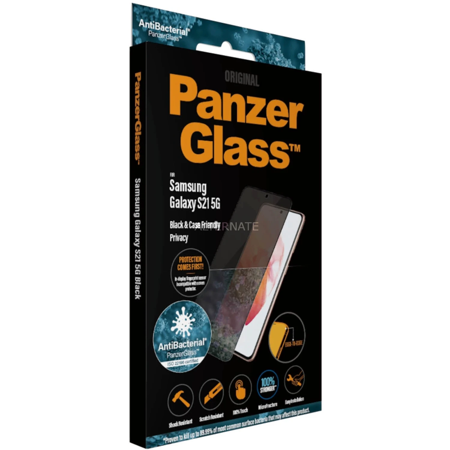 PanzerGlass Privacy Displayschutzfolie für Samsung Galaxy S21 5G - Transparent/Schwarz - 9H Härte, Kratzfest, Blendschutz 1 PanzerGlass Privacy Displayschutzfolie für Samsung Galaxy S21 5G - Transparent/Schwarz - 9H Härte, Kratzfest, Blendschutz