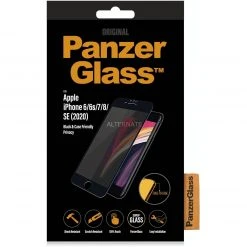 PanzerGlass Privacy Filter Displayschutzfolie - Schwarz - Kompatibel mit iPhone SE (3./2. Gen), iPhone 8/7, iPhone 6S/6