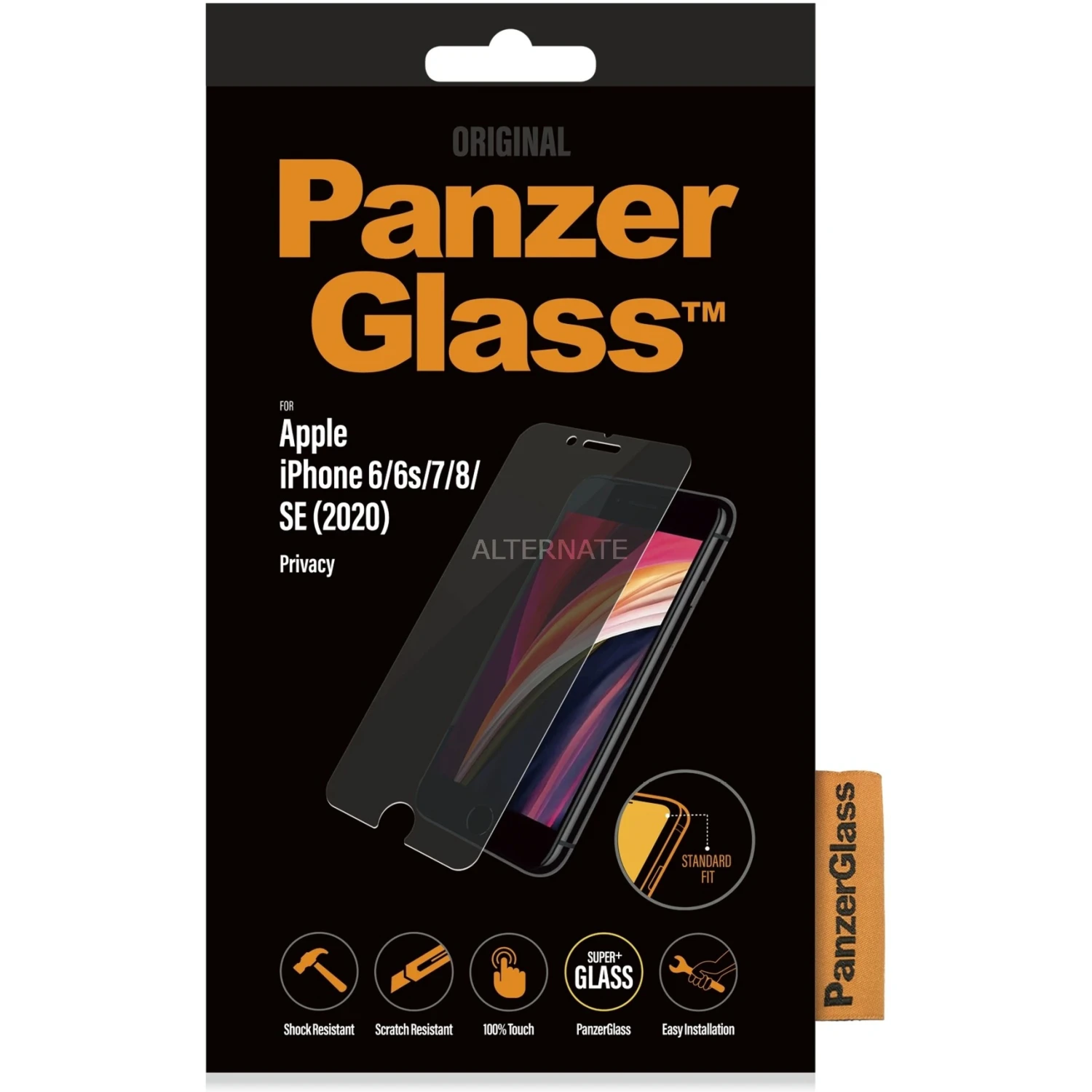 PanzerGlass Privacy Filter Displayschutzfolie - Schwarz - Kompatibel mit iPhone SE (3./2. Gen), iPhone 8/7, iPhone 6S/6 1 PanzerGlass Privacy Filter Displayschutzfolie - Schwarz - Kompatibel mit iPhone SE (3./2. Gen), iPhone 8/7, iPhone 6S/6