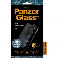 PanzerGlass Privacy Displayschutzfolie für iPhone 12 | 12 Pro - Schwarz - Premium Schutz vor Kratzern und Blicken