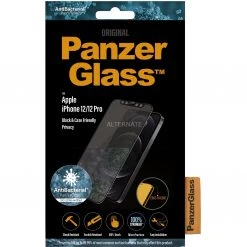 PanzerGlass Privacy Displayschutzfolie für iPhone 12 | 12 Pro - Schwarz - 100% Datenschutz & Kratzfest