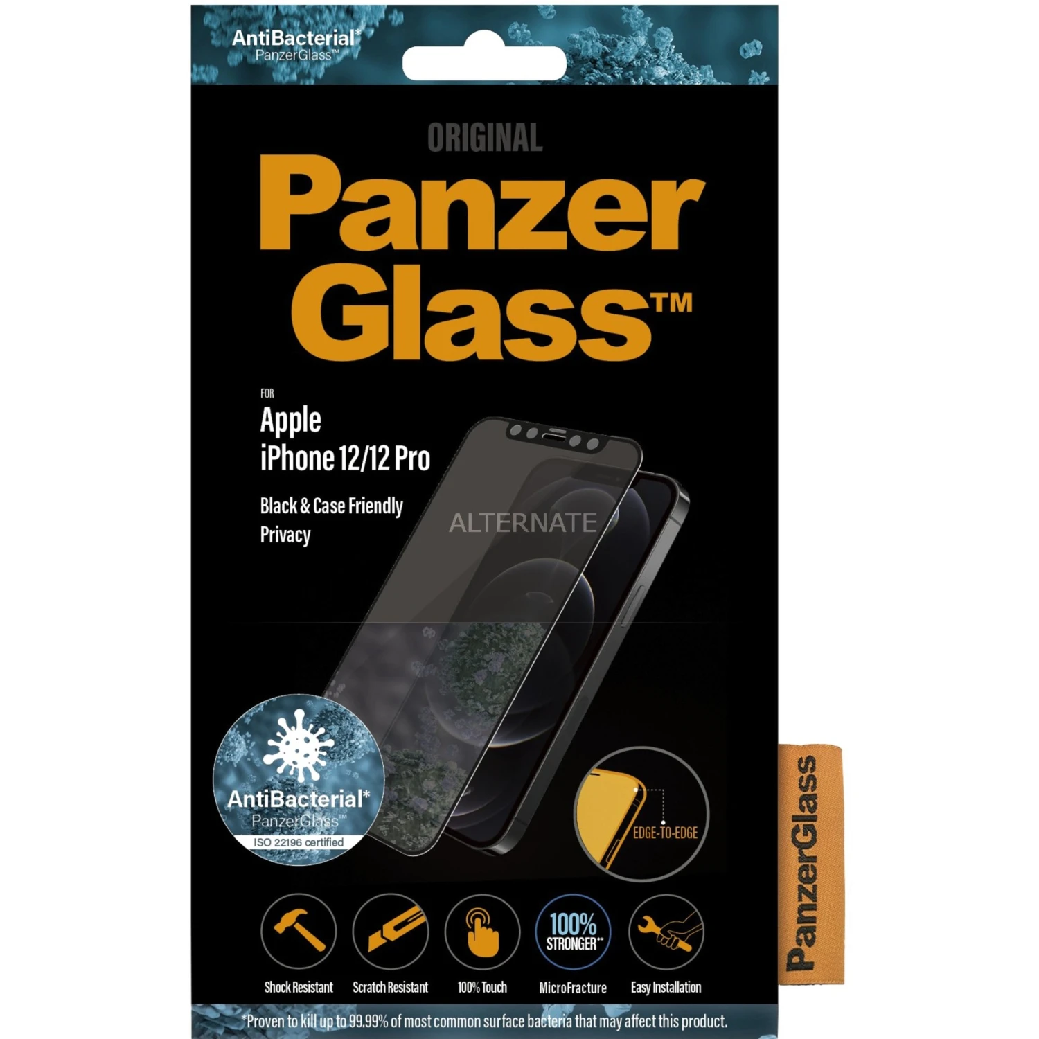 PanzerGlass Privacy Displayschutzfolie für iPhone 12 | 12 Pro - Schwarz - 100% Datenschutz & Kratzfest 1 PanzerGlass Privacy Displayschutzfolie für iPhone 12 | 12 Pro - Schwarz - 100% Datenschutz & Kratzfest