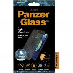 PanzerGlass Privacy Displayschutzfolie für iPhone 12 Mini - Schwarz | 100% Privatsphäre | Kratzfest