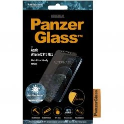 PanzerGlass Privacy Displayschutzfolie für iPhone 12 Pro Max - Schwarz | Premium Schutzfolie mit Privatsphäre-Schutz