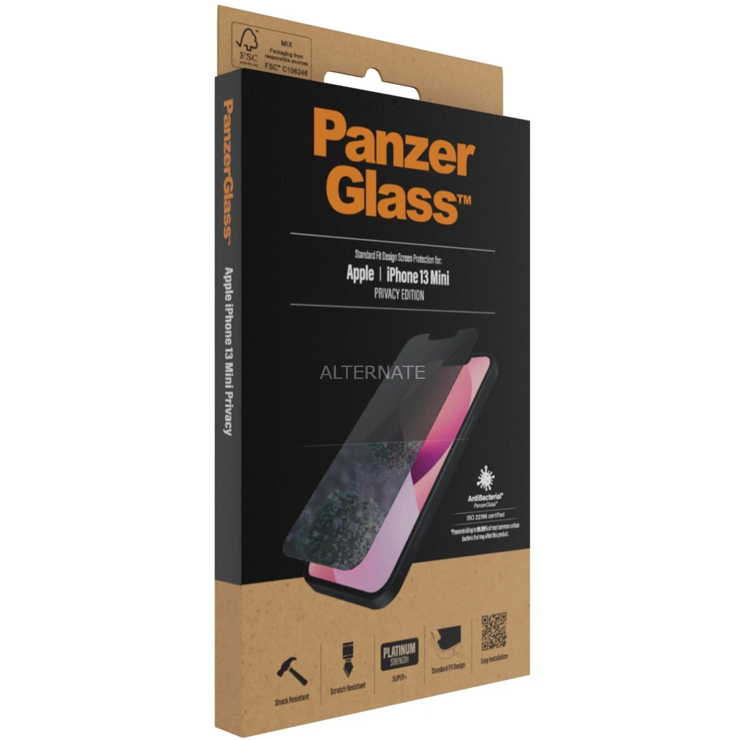 PanzerGlass Privacy Displayschutzfolie für iPhone 13 Mini - Schwarz | 9H Härte | Anti-Spy | Kratzfest 1 PanzerGlass Privacy Displayschutzfolie für iPhone 13 Mini - Schwarz | 9H Härte | Anti-Spy | Kratzfest