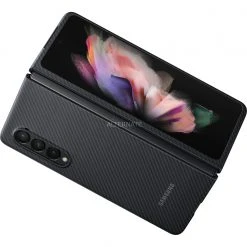 SAMSUNG Aramid Cover Handyhülle für Galaxy Z Fold3 5G - Schwarz | Premium-Schutz | Slim Design -Smartphone Zubehör Verkaufsgeschäft SAMSUNG Aramid Cover Handyh lle@@1793836 5