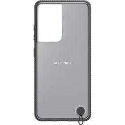 SAMSUNG Clear Protective Cover für Galaxy S21 Ultra 5G - Transparente Handyhülle mit schwarzem Rand