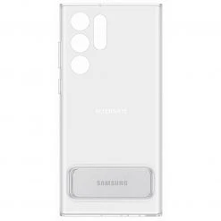 SAMSUNG Clear Standing Cover Handyhülle transparent für Galaxy S22 Ultra | Schutzhülle mit Standfunktion