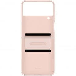 SAMSUNG Flap Leather Cover Handyhülle für Galaxy Z Flip4 (pfirsich) | Elegant & Schutz
