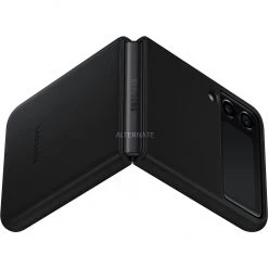 SAMSUNG Leather Cover für Galaxy Z Flip3 5G - Elegante Handyhülle in Schwarz -Smartphone Zubehör Verkaufsgeschäft SAMSUNG Leather Cover Handyh lle@@1793873 5