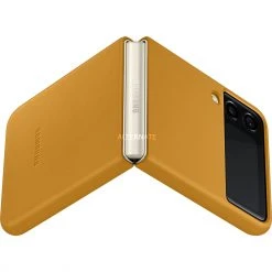 SAMSUNG Leather Cover für Galaxy Z Flip3 5G - Dunkelgelb | Premium Handyhülle -Smartphone Zubehör Verkaufsgeschäft SAMSUNG Leather Cover Handyh lle@@1793916 4