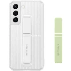 SAMSUNG Protective Standing Cover für Galaxy S22 - Weiße Handyhülle mit Standfunktion