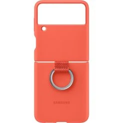SAMSUNG Silikon Handyhülle mit Ring, Rot – Kompatibel mit Galaxy Z Flip3 5G | Schützende Handy Hülle -Smartphone Zubehör Verkaufsgeschäft SAMSUNG Silicone Cover Ring Handyh lle@@1794206 2