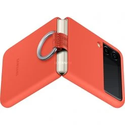 SAMSUNG Silikon Handyhülle mit Ring, Rot – Kompatibel mit Galaxy Z Flip3 5G | Schützende Handy Hülle -Smartphone Zubehör Verkaufsgeschäft SAMSUNG Silicone Cover Ring Handyh lle@@1794206 5