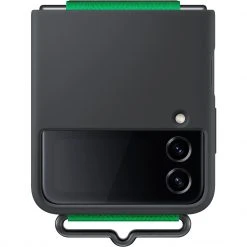 SAMSUNG Silikon Handyhülle mit Band für Galaxy Z Flip4 - Schwarz/Grün | Schützende Handy Hülle -Smartphone Zubehör Verkaufsgeschäft SAMSUNG Silicone Cover mit Band Handyh lle@@1865885 4