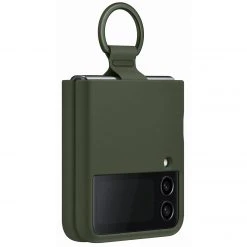 SAMSUNG Silikon Handyhülle mit Ring – Schutzhülle für Galaxy Z Flip4 (Grün)