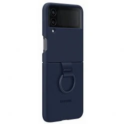SAMSUNG Silikon Handyhülle mit Ring – Dunkelblau – Kompatibel mit Galaxy Z Flip4 -Smartphone Zubehör Verkaufsgeschäft SAMSUNG Silicone Cover mit Ring Handyh lle@@1865829 2