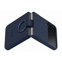 SAMSUNG Silikon Handyhülle mit Ring – Dunkelblau – Kompatibel mit Galaxy Z Flip4 -Smartphone Zubehör Verkaufsgeschäft SAMSUNG Silicone Cover mit Ring Handyh lle@@1865829 4