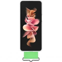 SAMSUNG Silicone Cover Mit Strap für Galaxy Z Flip3 5G - Weiß/Grün | Handyhülle mit Halterung -Smartphone Zubehör Verkaufsgeschäft SAMSUNG Silicone Cover mit Strap Handyh lle@@1793982 4