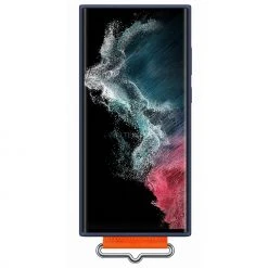SAMSUNG Silikon Handyhülle mit Gurt für Galaxy S22 Ultra - Blau/Orange | Robuste Handy Hülle -Smartphone Zubehör Verkaufsgeschäft SAMSUNG Silicone Cover with Strap Handyh lle@@1825465 2