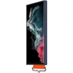 SAMSUNG Silikon Handyhülle mit Gurt für Galaxy S22 Ultra - Blau/Orange | Robuste Handy Hülle -Smartphone Zubehör Verkaufsgeschäft SAMSUNG Silicone Cover with Strap Handyh lle@@1825465 3