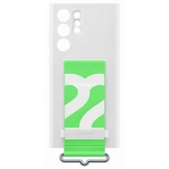 SAMSUNG Silikon Handyhülle mit Tragegurt für Galaxy S22 Ultra - Weiß/Grün