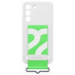 SAMSUNG Silikon Handyhülle mit Tragegurt für Galaxy S22 - Weiß/Grün